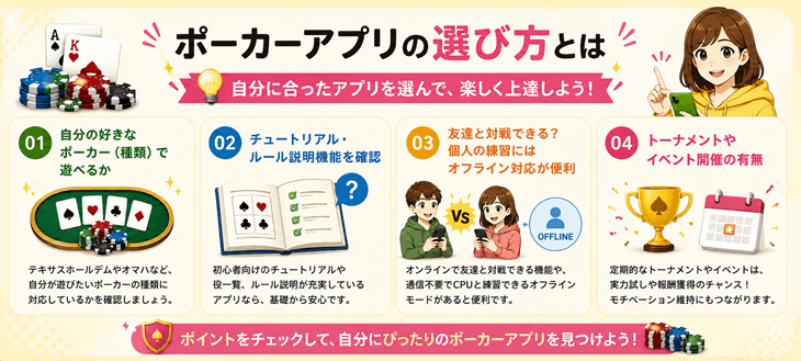 ポーカーアプリの選び方