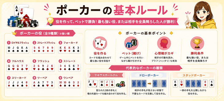 ポーカーの基本ルールまとめ
